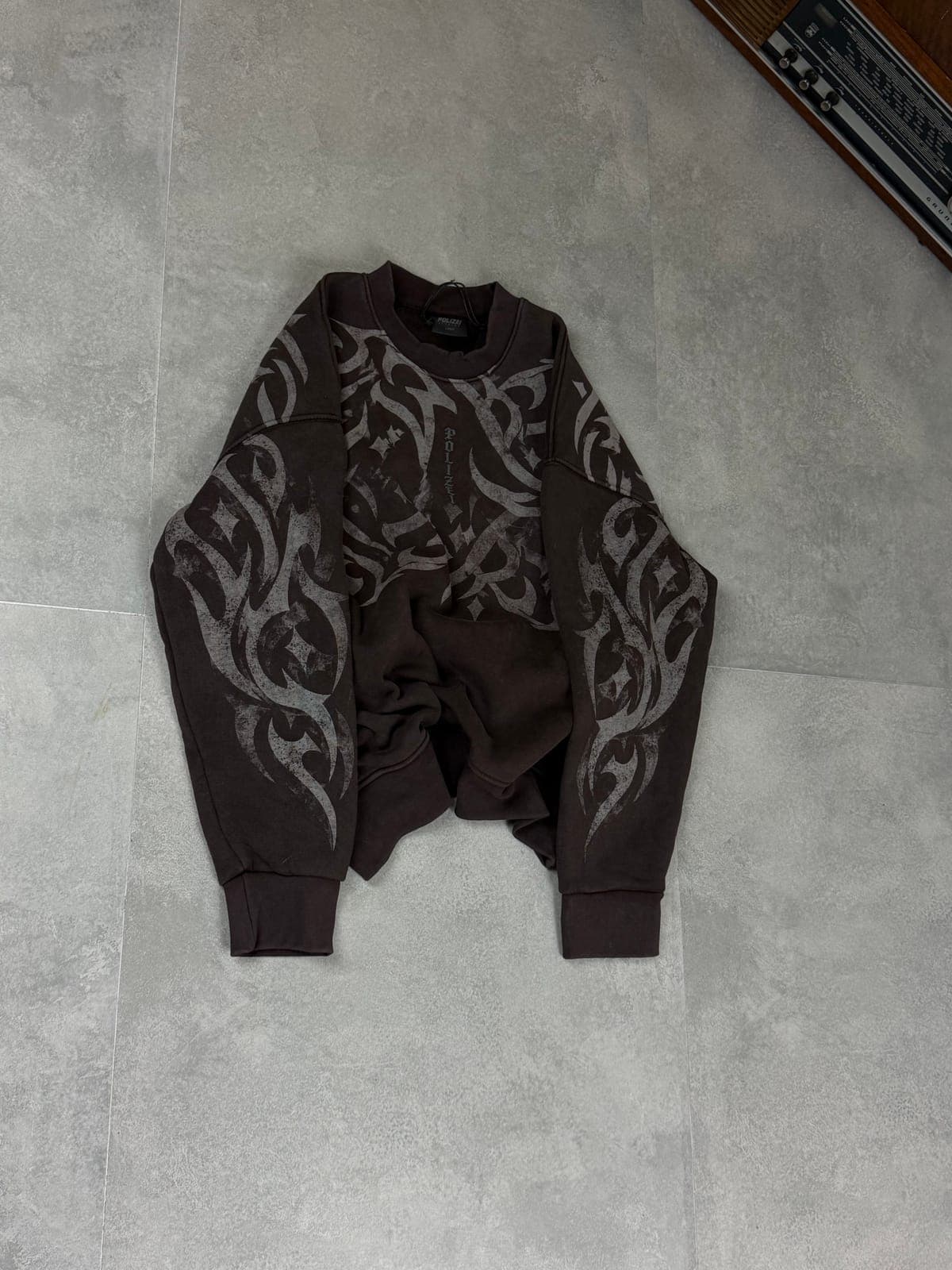 kahve shadow flame sweatshirt