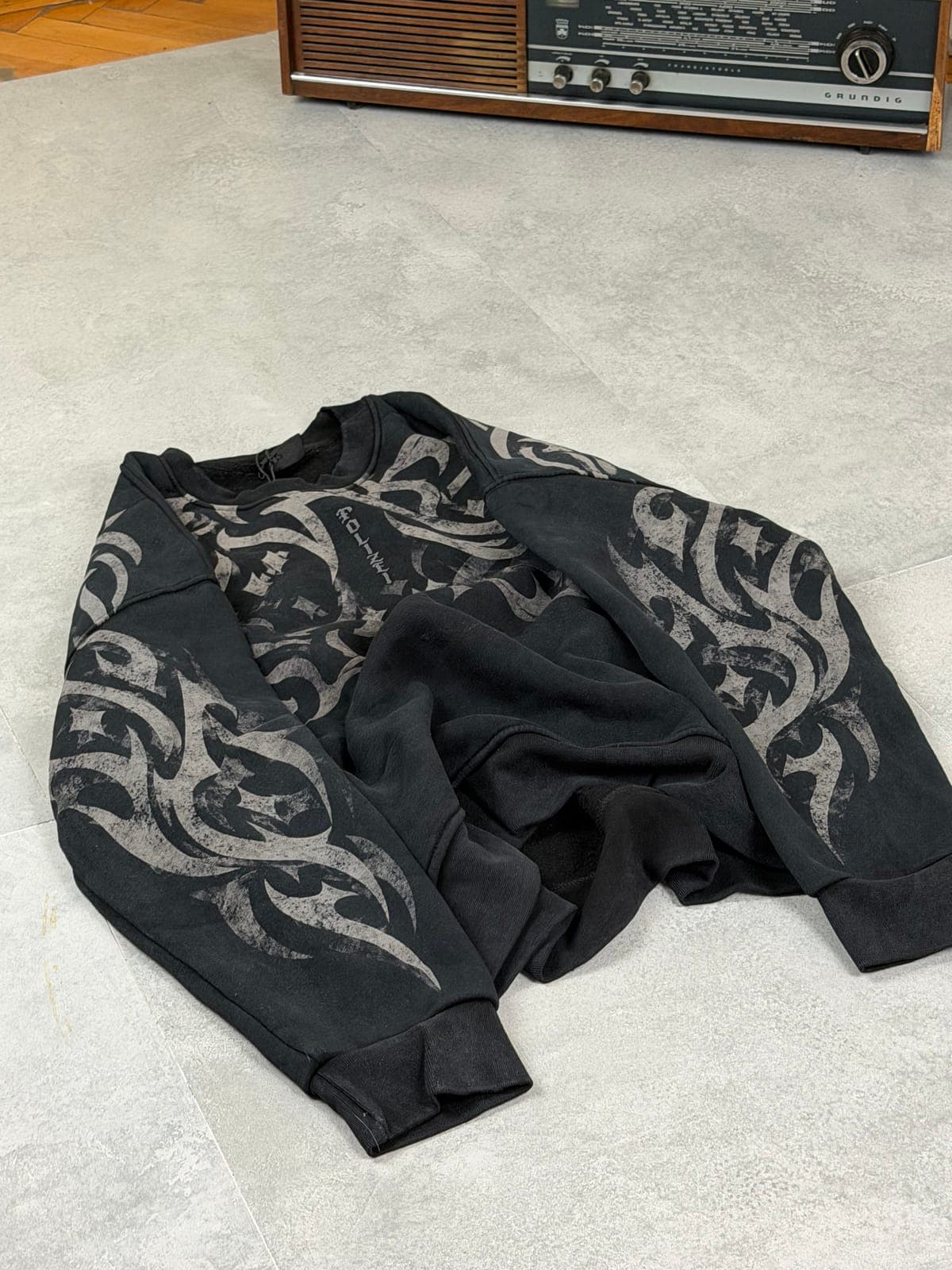 siyah shadow flame sweashirt