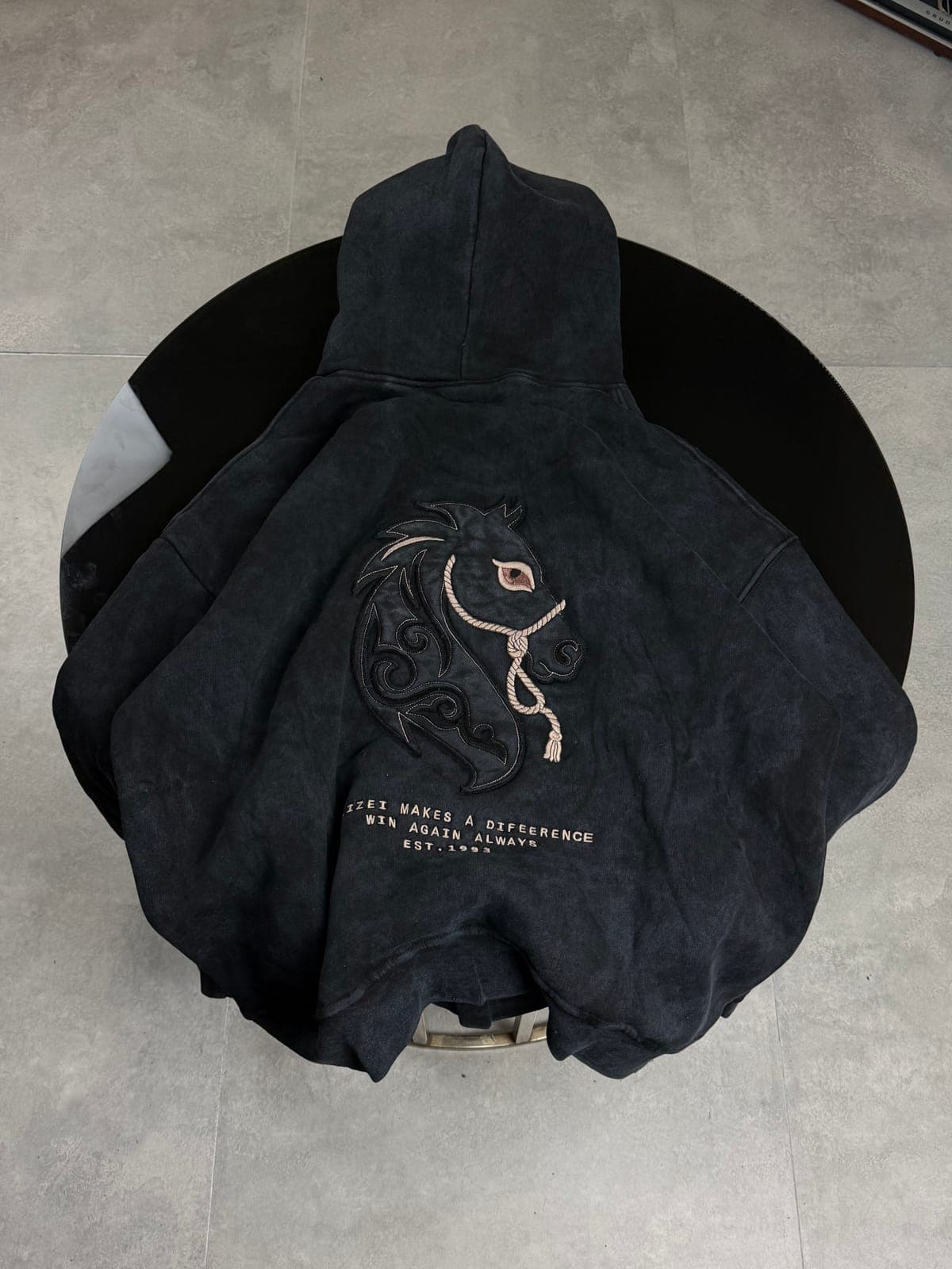 Black Horse Embroidery Sweatshirt