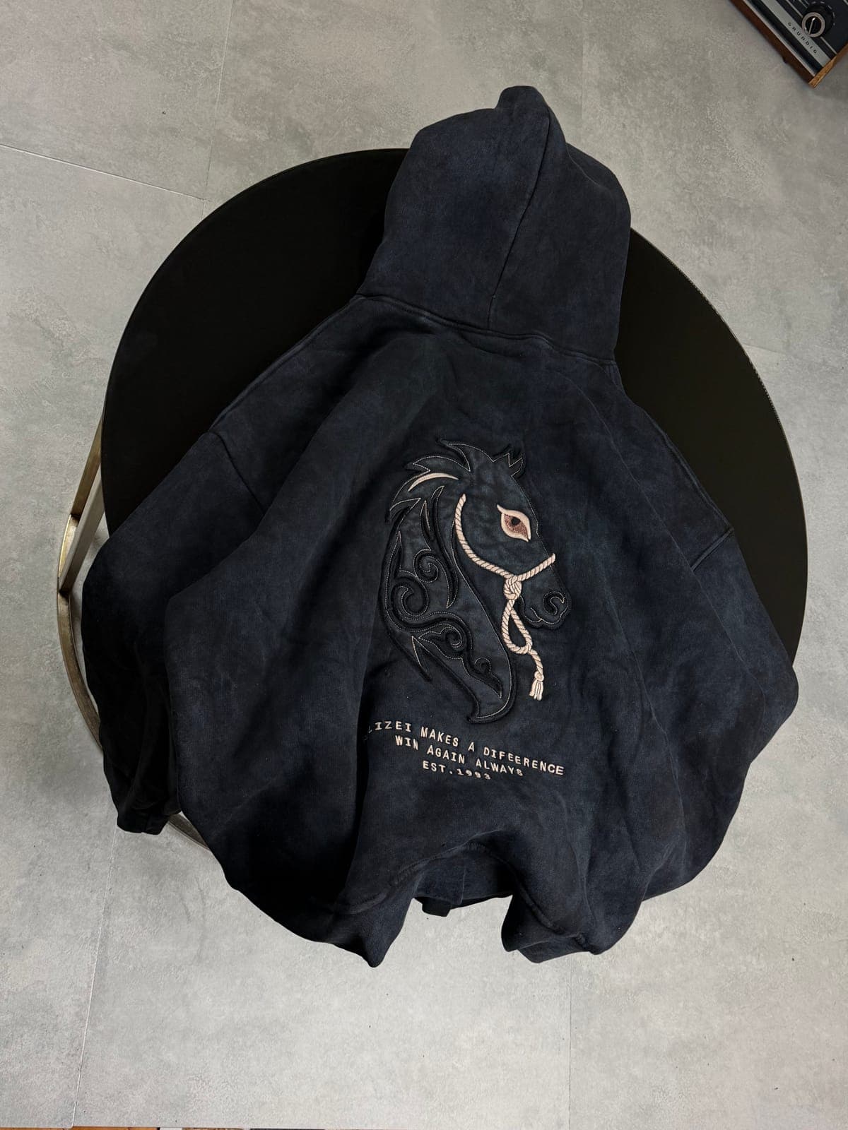 Black Horse Embroidery Sweatshirt