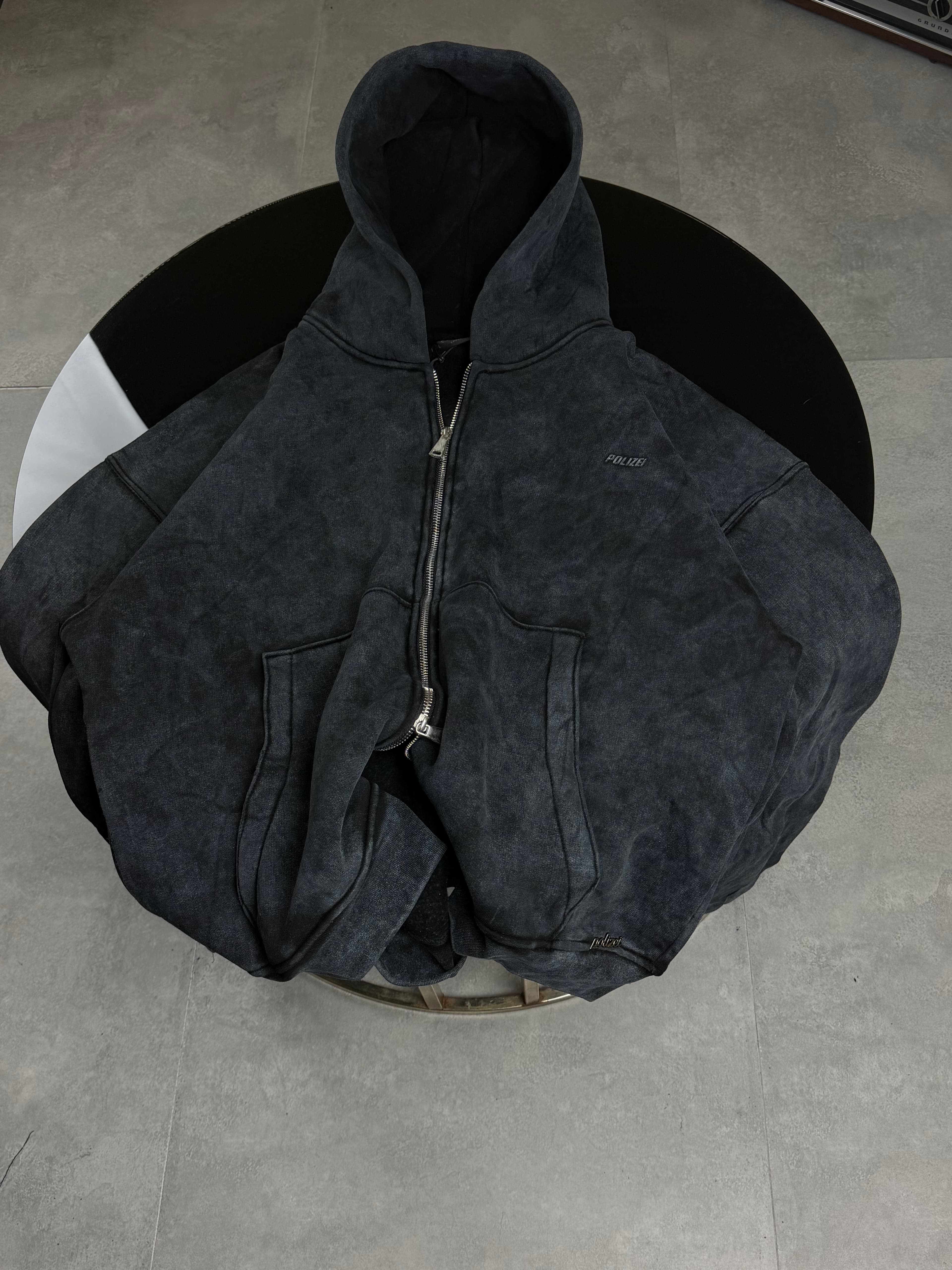 Washed Black Zip Sweatshirt