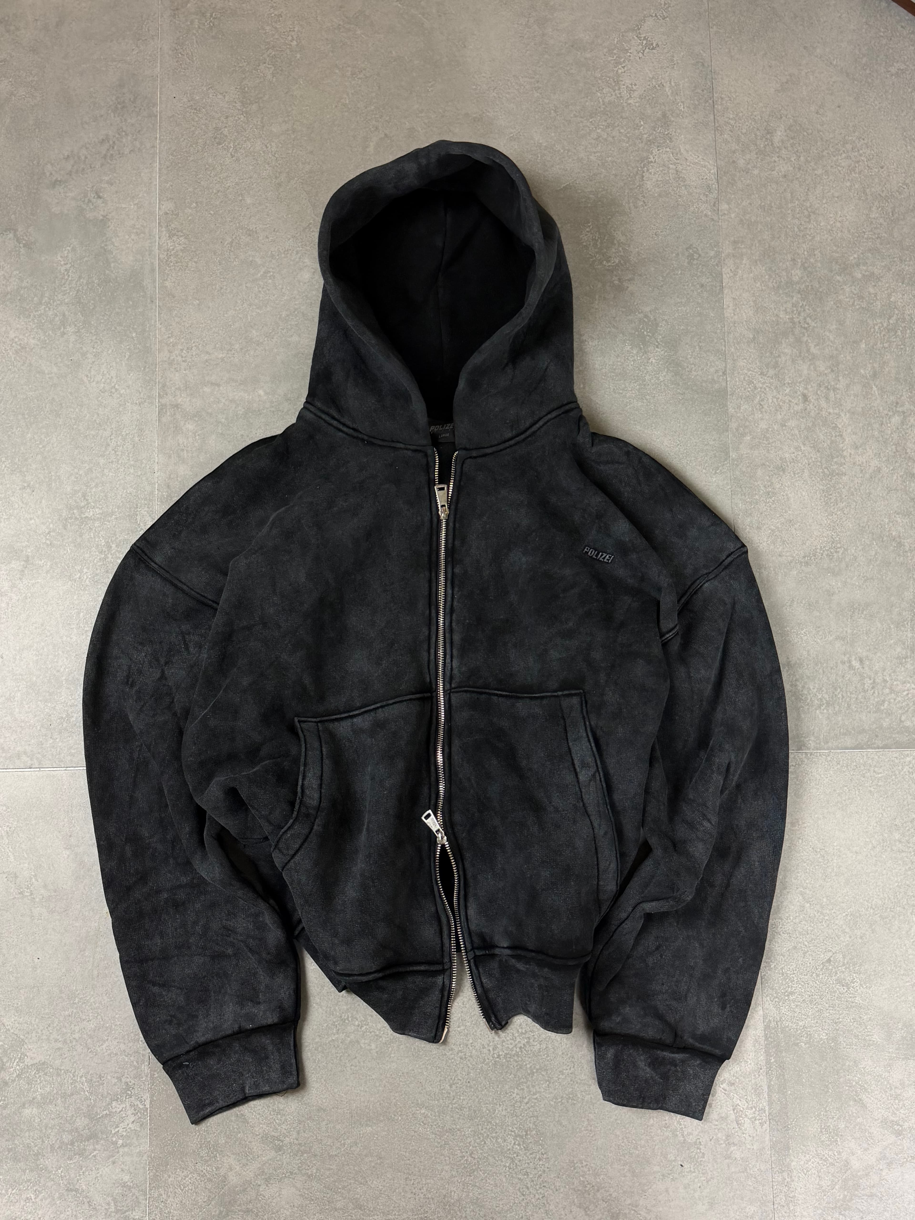 Washed Black Zip Sweatshirt