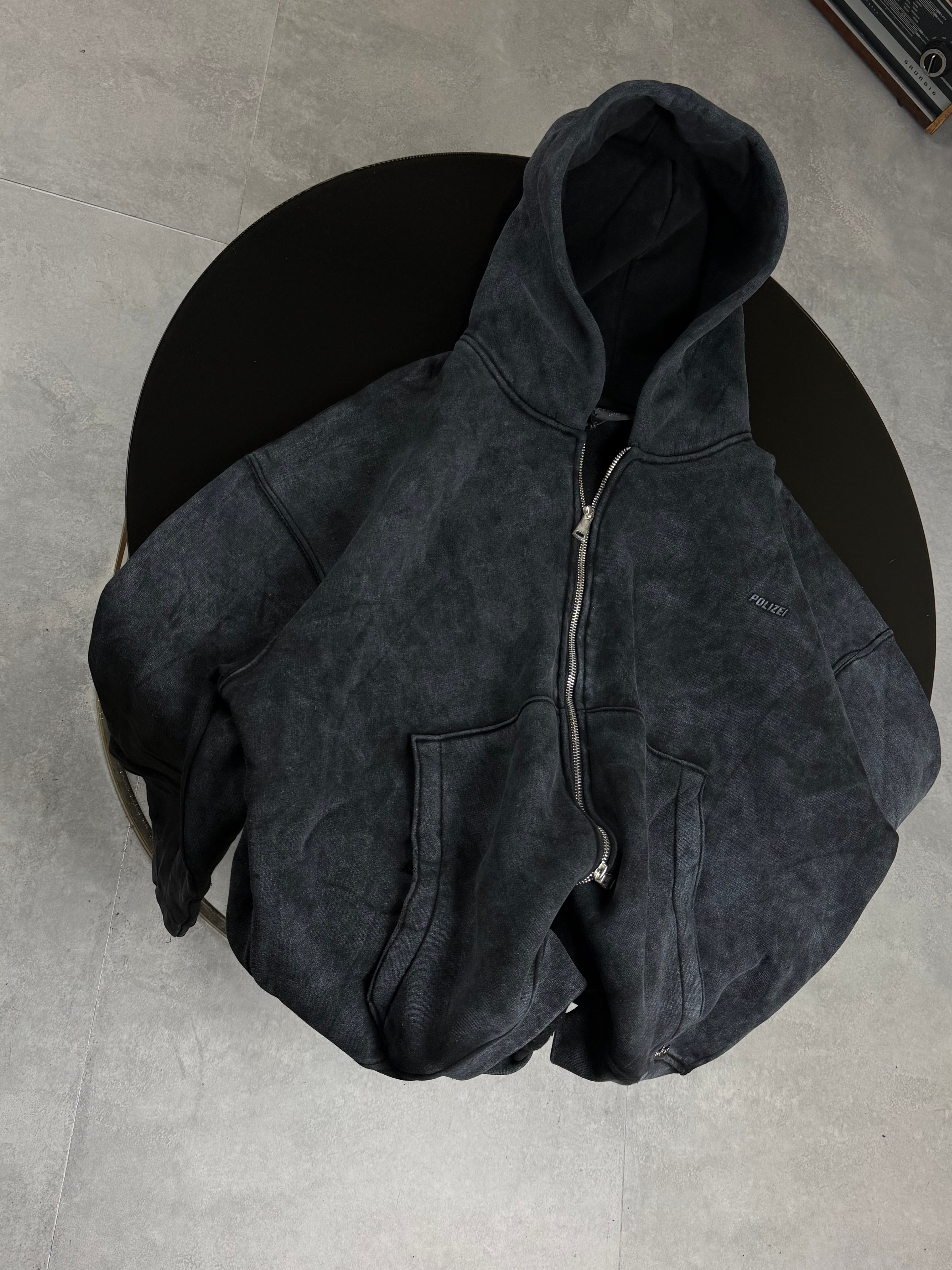 Washed Black Zip Sweatshirt