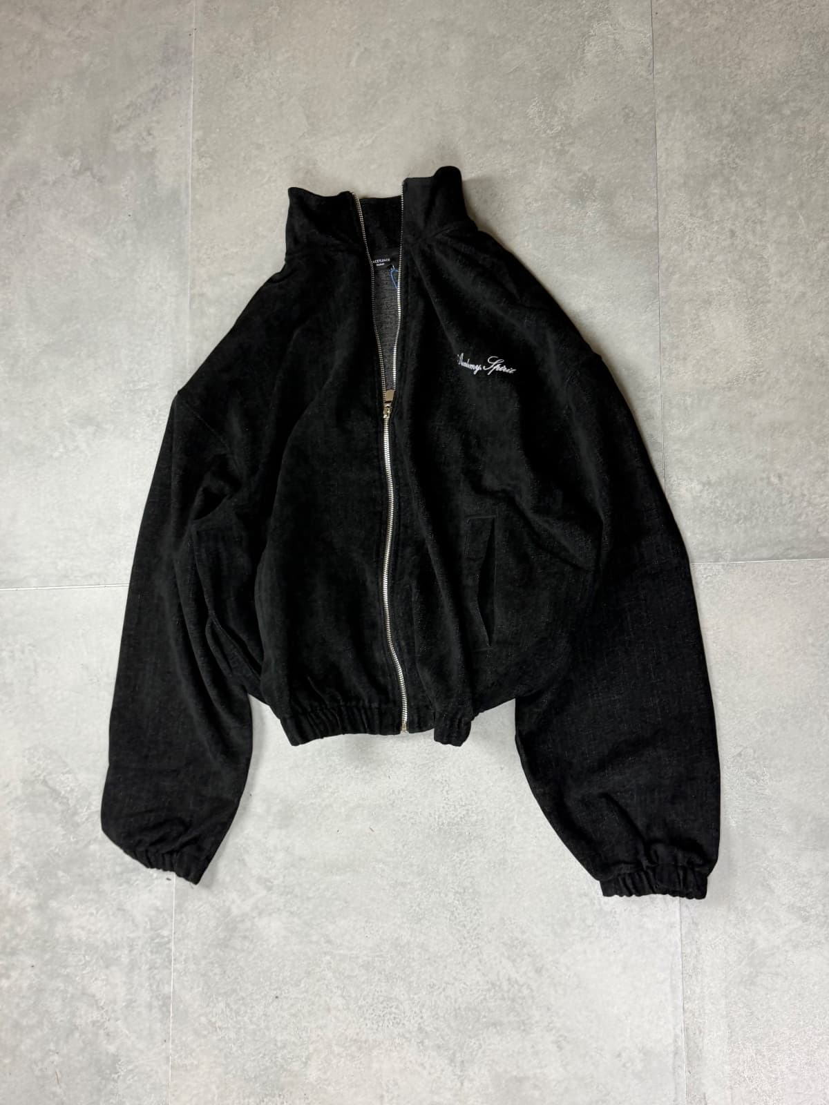WASHED BLACK ZIP SWEAT
