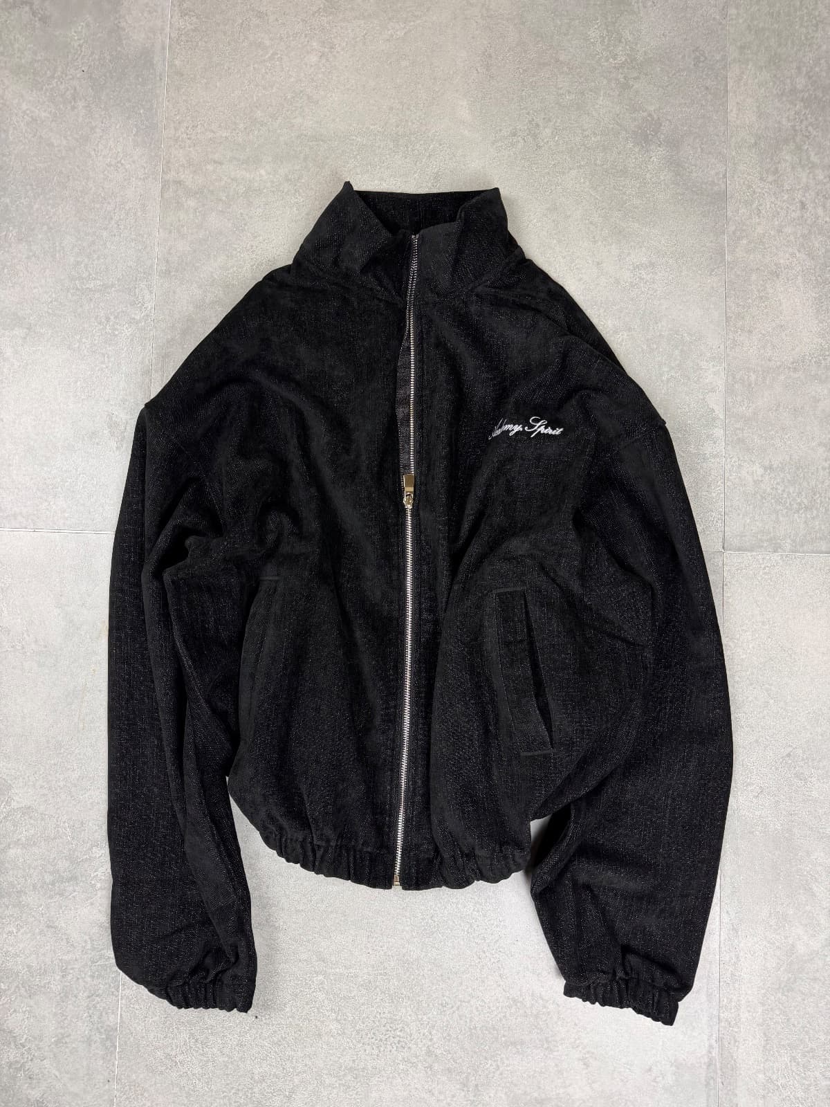 WASHED BLACK ZIP SWEAT