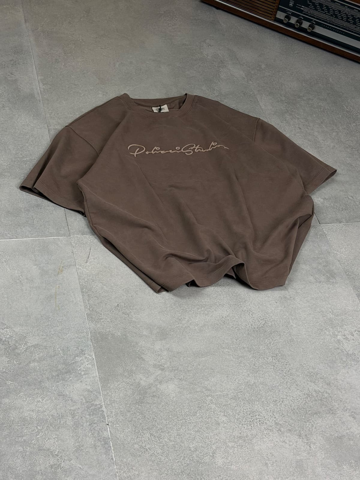 Brown Embroidered T-Shirt