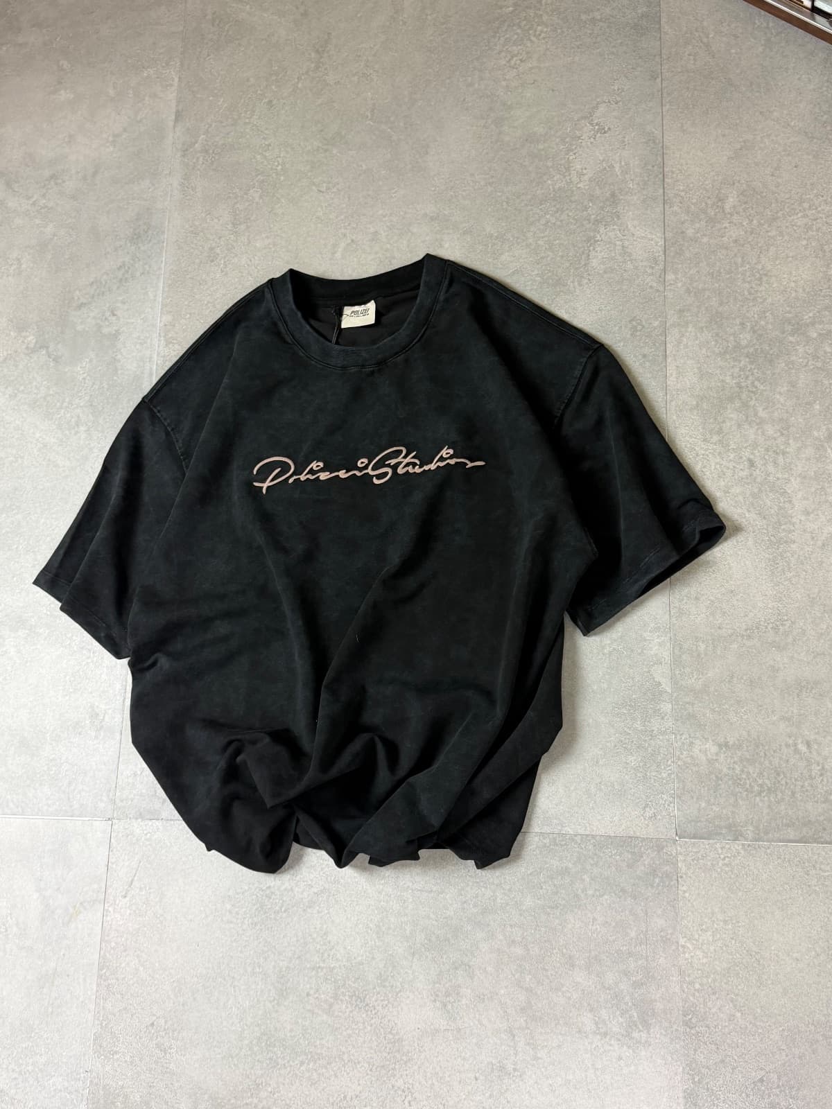 Black Embroidered T-Shirt